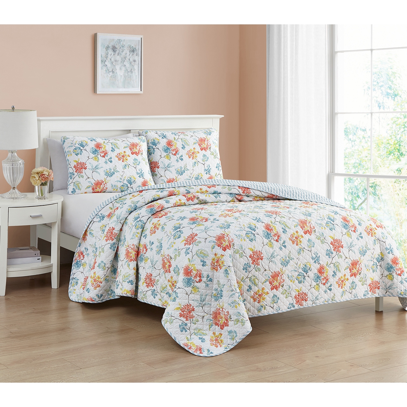 Coral quilts and coverlets deals